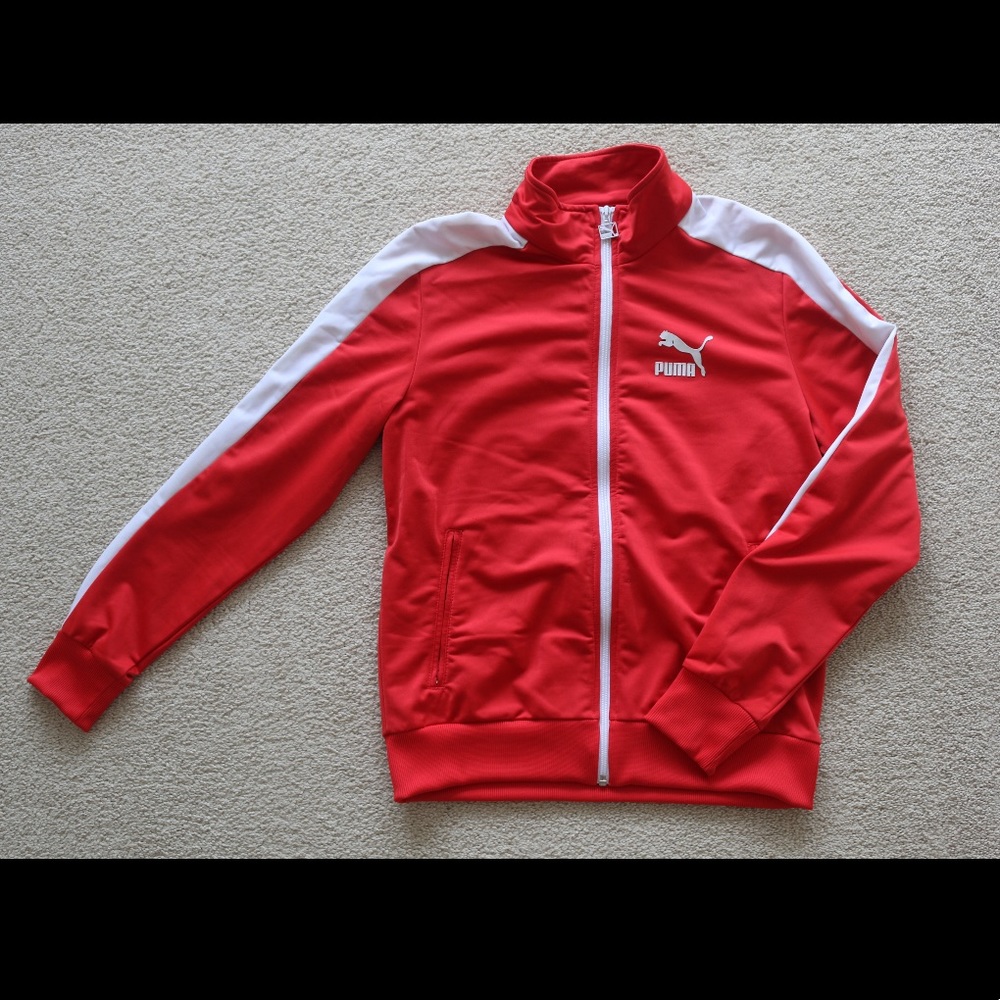 Puma zip up sweater red